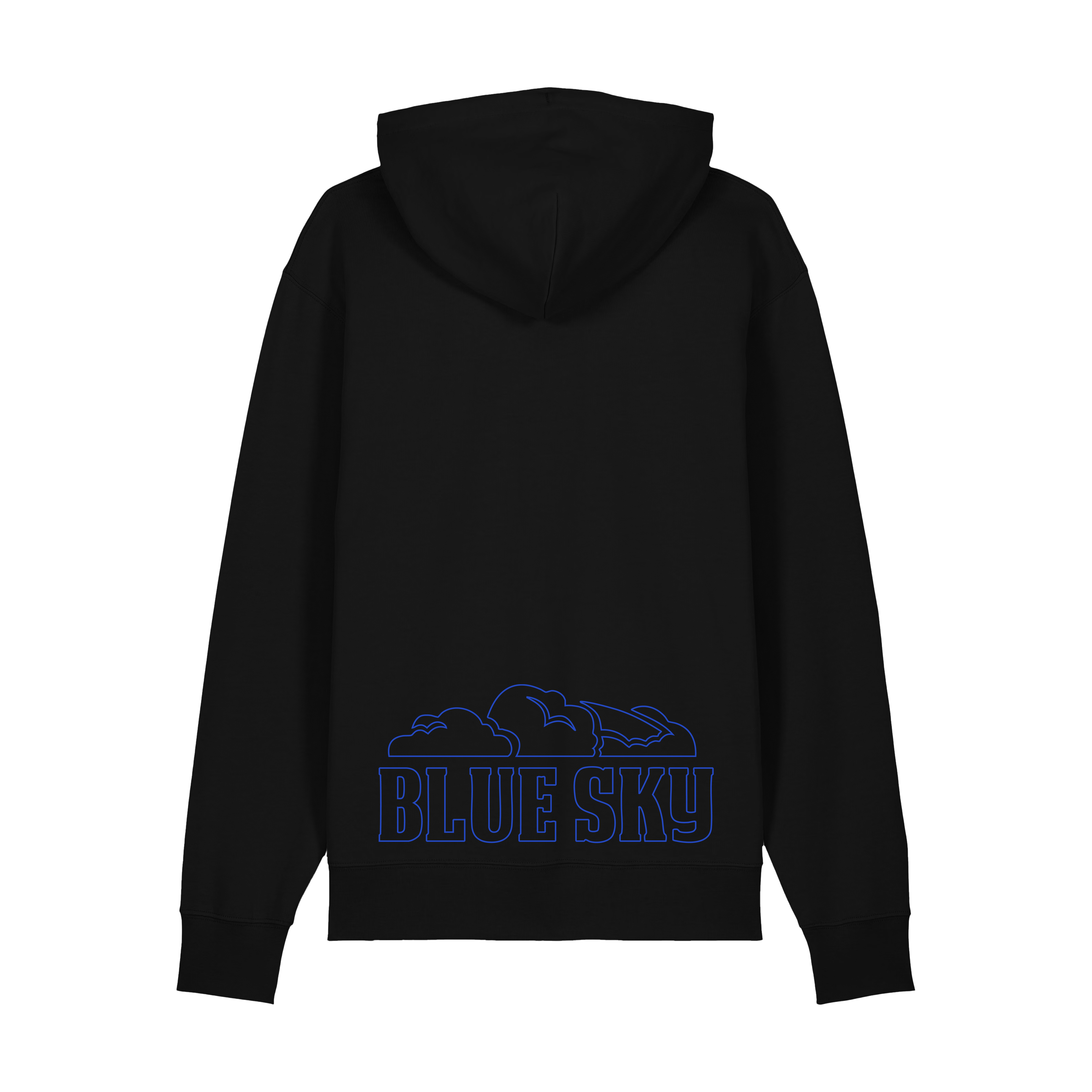 Hoodie Noir Patch Blue Sky