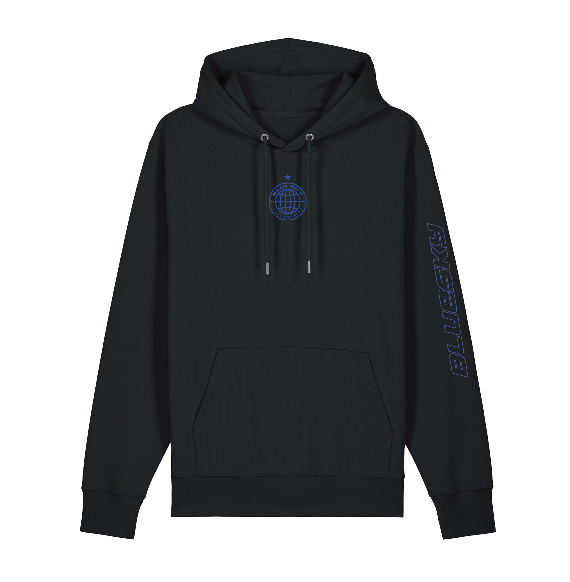 Hoodie Noir Tout Est Bleu