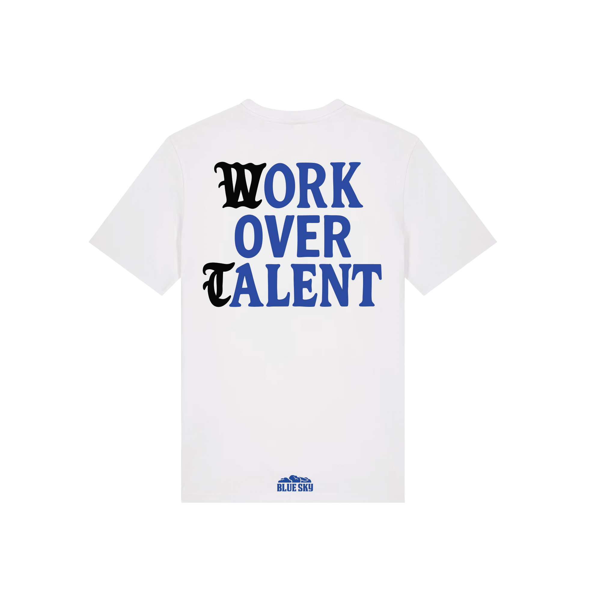 Tshirt Blanc Blue Work Over Talent