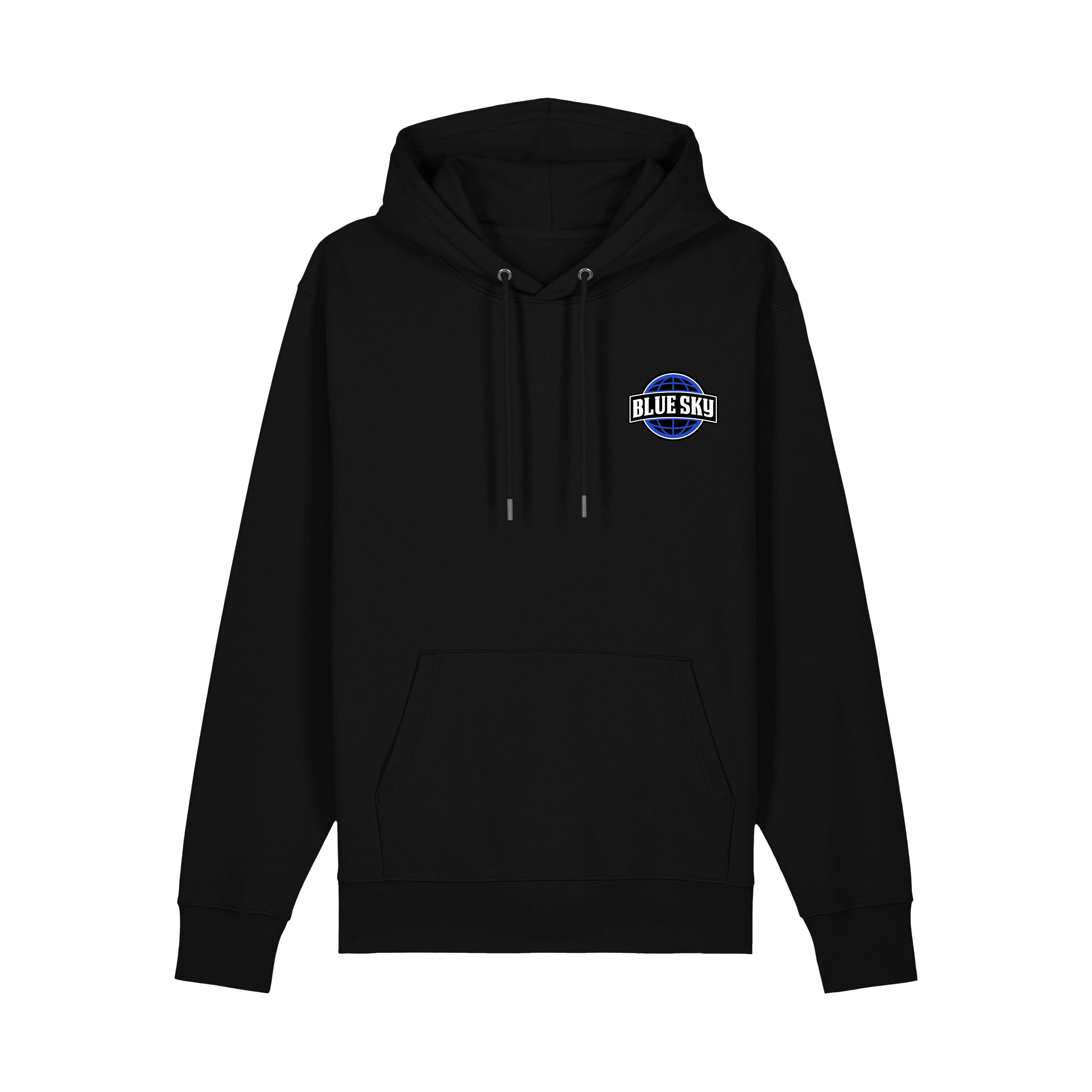 Hoodie Noir Patch Blue Sky