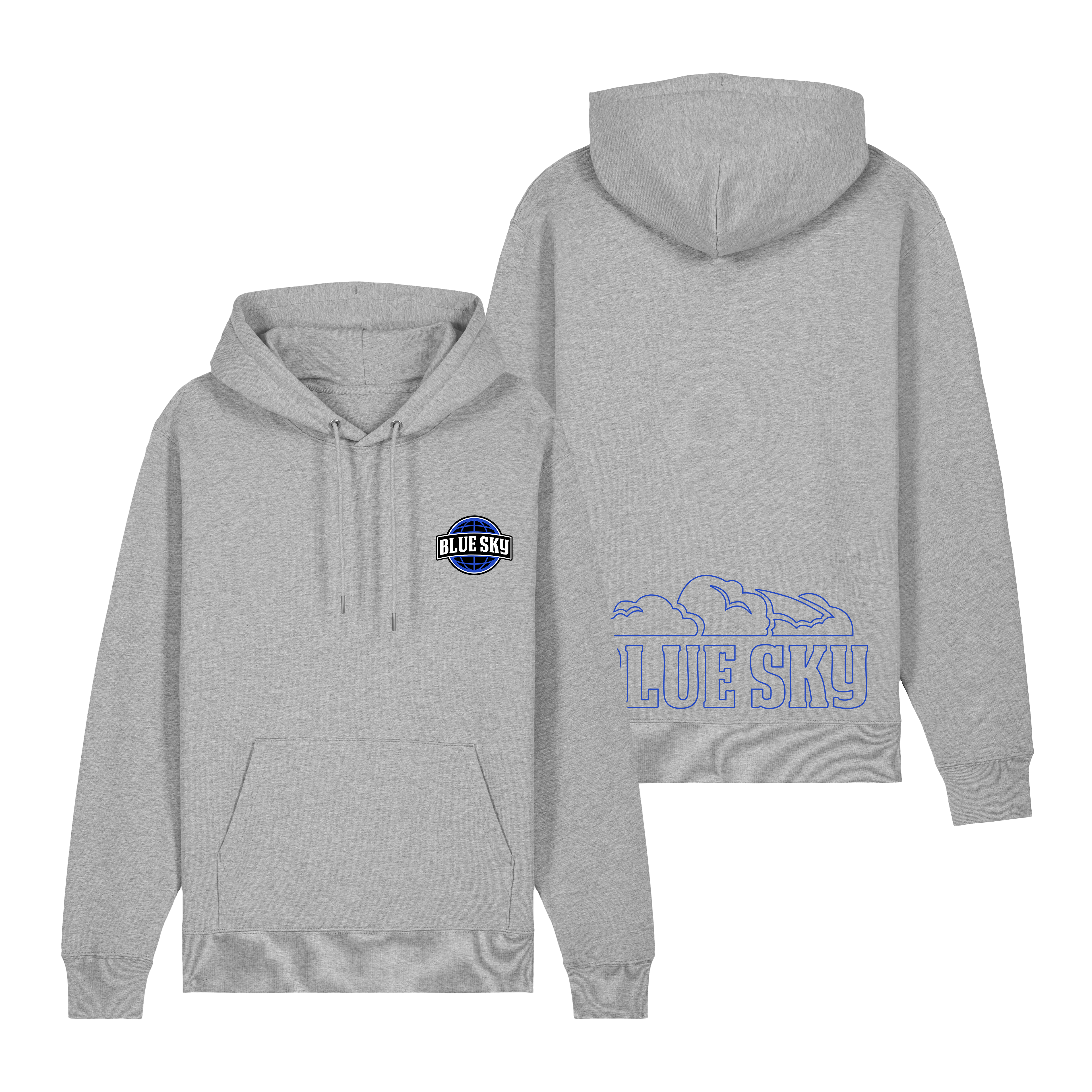 Hoodie Gris Patch Blue Sky